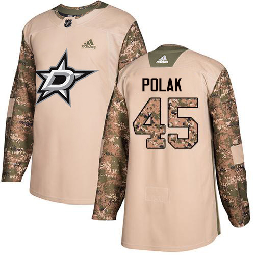 Adidas Men Dallas Stars #45 Roman Polak Camo Authentic 2017 Veterans Day Stitched NHL Jersey->dallas stars->NHL Jersey